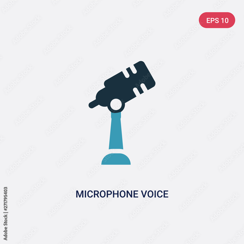 Poster two color microphone voice vector icon from technology concept. isolated blue microphone voice vecto