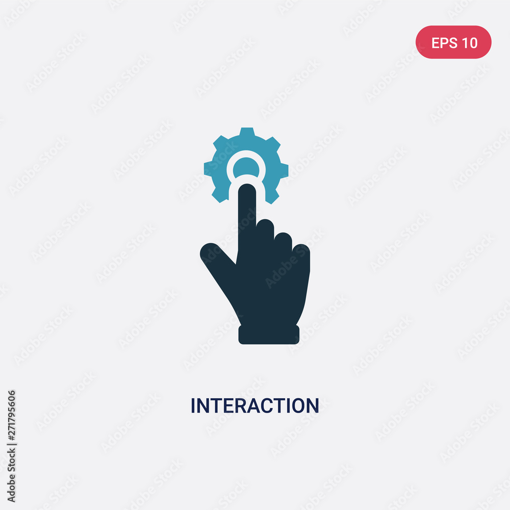 Poster two color interaction vector icon from technology concept. isolated blue interaction vector sign sym
