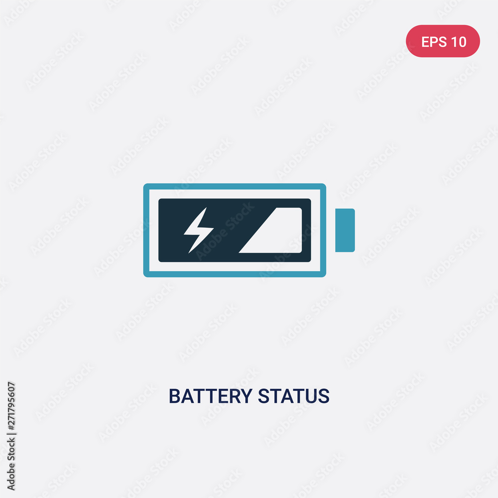 Aufkleber two color battery status vector icon from technology concept. isolated blue battery status vector si
