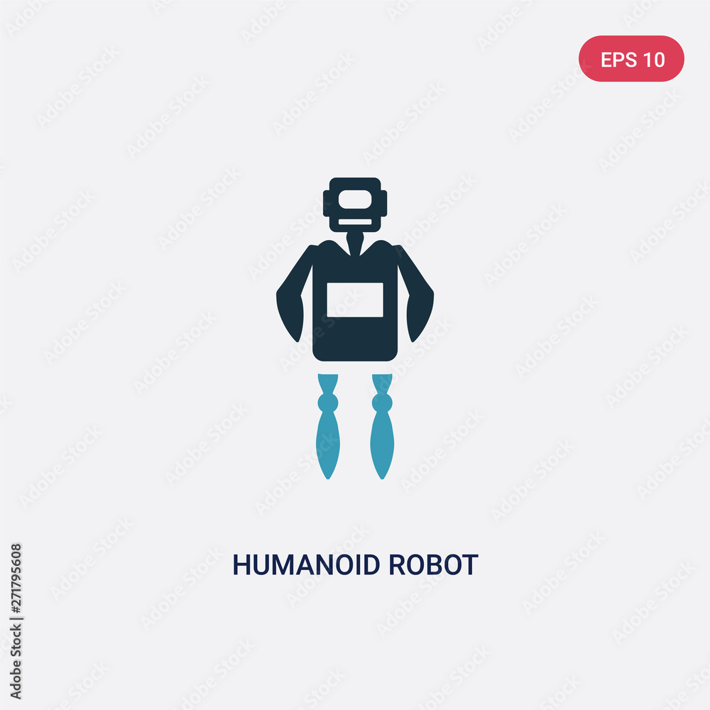 Poster two color humanoid robot vector icon from technology concept. isolated blue humanoid robot vector si