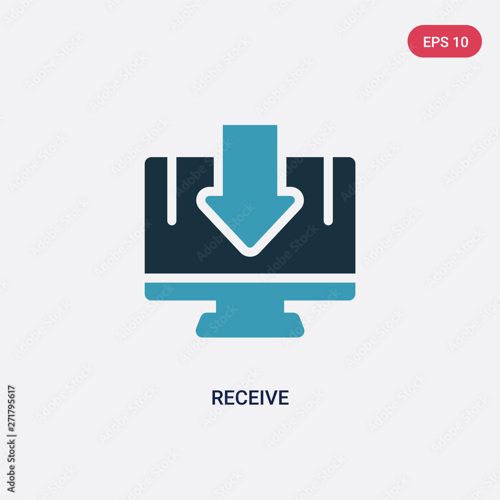 Poster two color receive vector icon from technology concept. isolated blue receive vector sign symbol can 