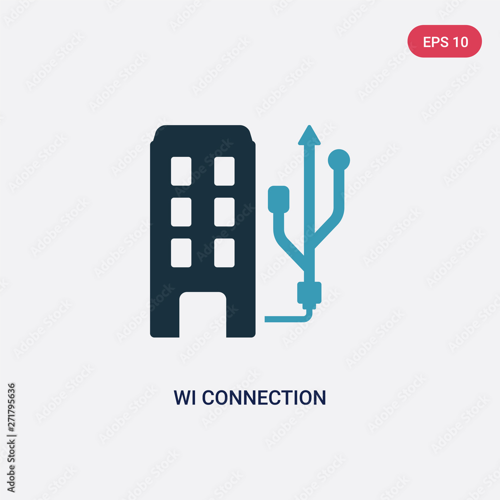 Poster two color wi connection vector icon from technology concept. isolated blue wi connection vector sign