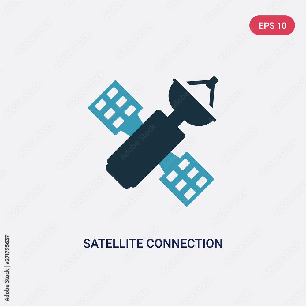Aufkleber two color satellite connection vector icon from technology concept. isolated blue satellite connecti