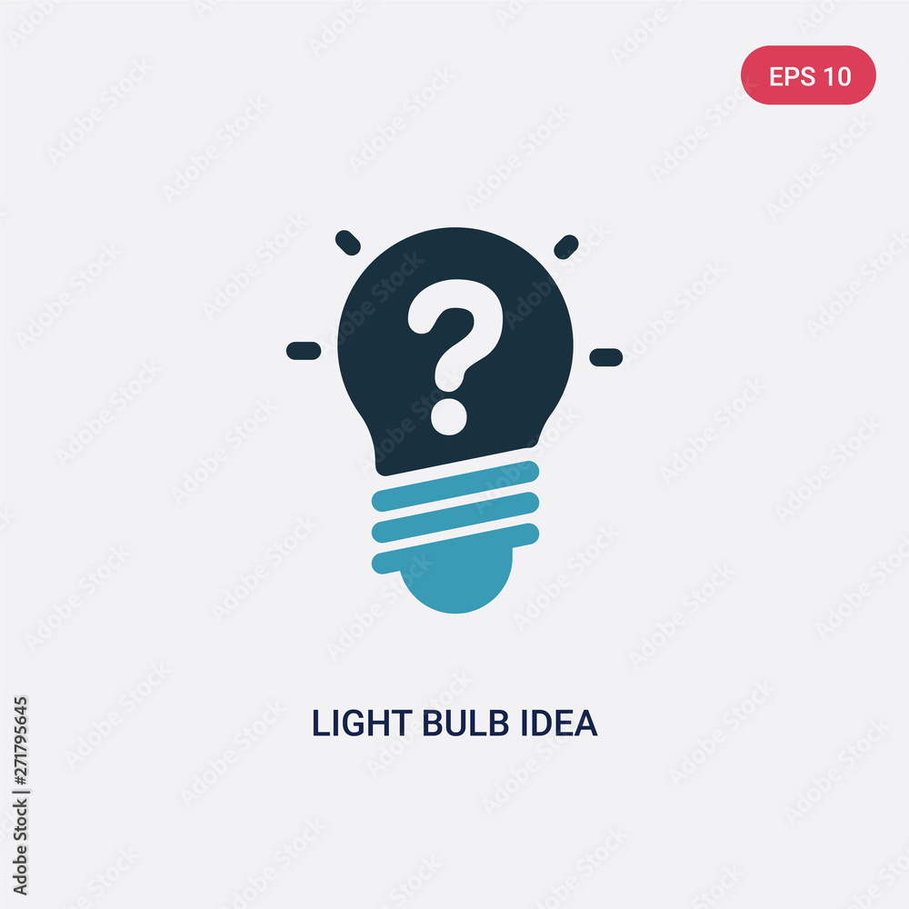 Poster two color light bulb idea vector icon from technology concept. isolated blue light bulb idea vector 