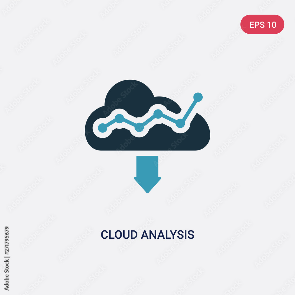 Aufkleber two color cloud analysis vector icon from technology concept. isolated blue cloud analysis vector si