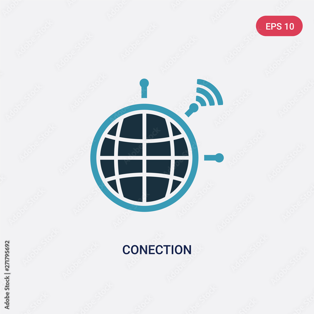 Poster two color conection vector icon from technology concept. isolated blue conection vector sign symbol 
