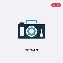 two color customize vector icon from technology concept. isolated blue customize vector sign symbol can be use for web, mobile and logo. eps 10