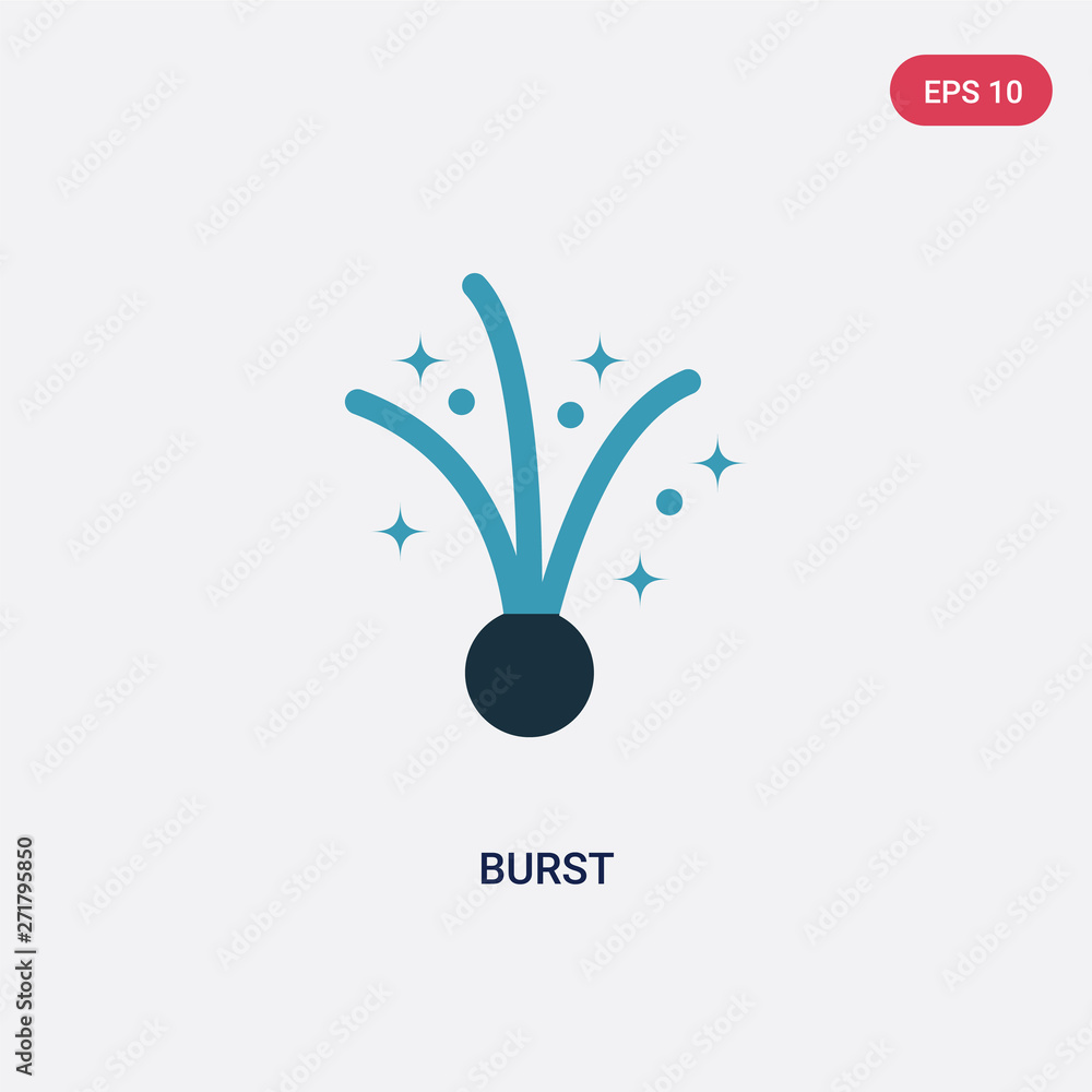 Poster two color burst vector icon from weapons concept. isolated blue burst vector sign symbol can be use 