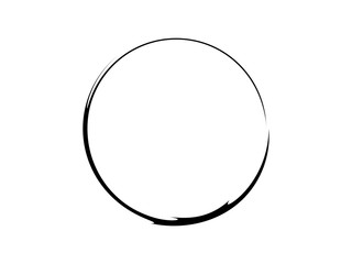 Grunge thin circle made for marking.Grunge oval frame.Black paint oval shape.