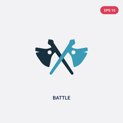 two color battle vector icon from weapons concept. isolated blue battle vector sign symbol can be use for web, mobile and logo. eps 10