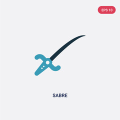 two color sabre vector icon from weapons concept. isolated blue sabre vector sign symbol can be use for web, mobile and logo. eps 10