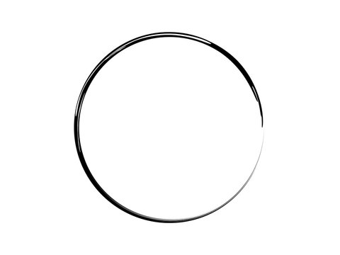 Grunge thin circle.Grunge frame.Grunge black ink marking element.