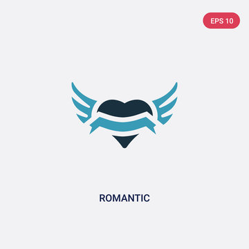 two color romantic vector icon from valentines day concept. isolated blue romantic vector sign symbol can be use for web, mobile and logo. eps 10
