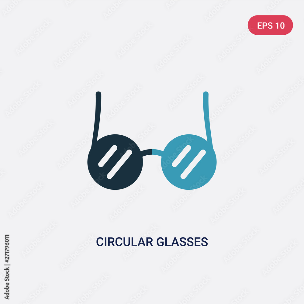 Aufkleber two color circular glasses vector icon from web concept. isolated blue circular glasses vector sign 