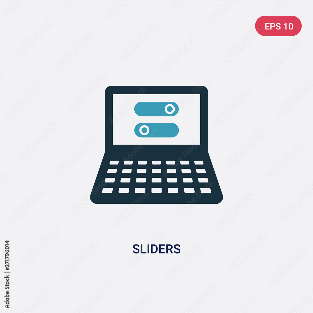 Poster two color sliders vector icon from web concept. isolated blue sliders vector sign symbol can be use 