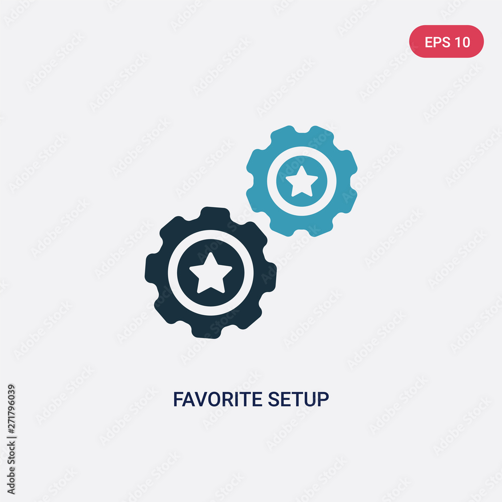 Poster two color favorite setup vector icon from web concept. isolated blue favorite setup vector sign symb