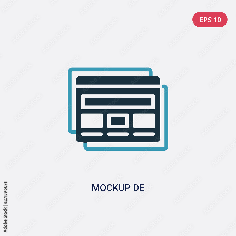 Poster two color mockup de vector icon from web hosting concept. isolated blue mockup de vector sign symbol