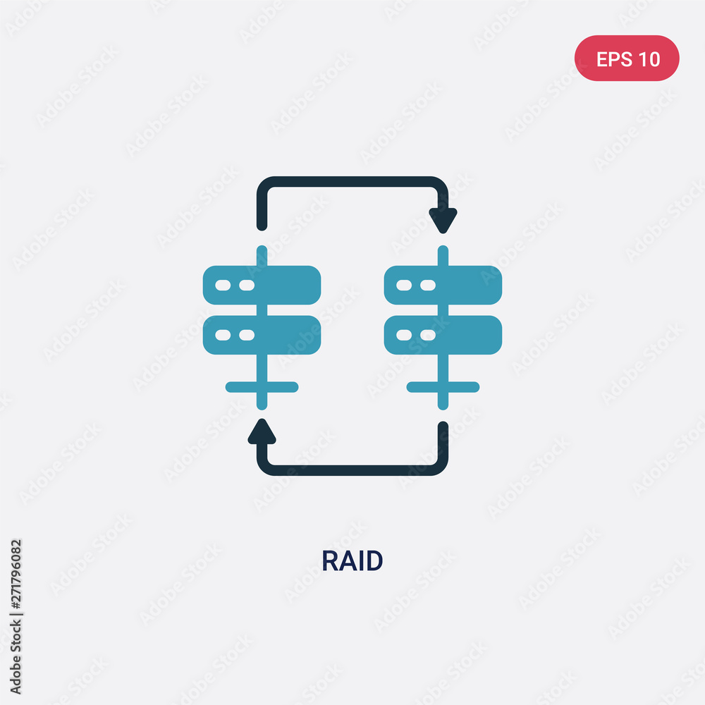 Poster two color raid vector icon from web hosting concept. isolated blue raid vector sign symbol can be us