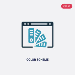 two color color scheme vector icon from web hosting concept. isolated blue color scheme vector sign symbol can be use for web, mobile and logo. eps 10