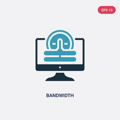 two color bandwidth vector icon from web hosting concept. isolated blue bandwidth vector sign symbol can be use for web, mobile and logo. eps 10 - obrazy, fototapety, plakaty