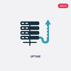 two color uptime vector icon from web hosting concept. isolated blue uptime vector sign symbol can be use for web, mobile and logo. eps 10