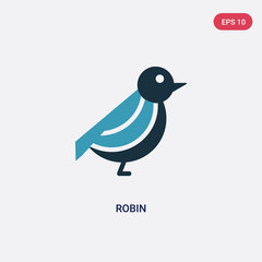 two color robin vector icon from animals concept. isolated blue robin vector sign symbol can be use for web, mobile and logo. eps 10