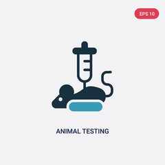 two color animal testing vector icon from animals concept. isolated blue animal testing vector sign symbol can be use for web, mobile and logo. eps 10