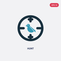 two color hunt vector icon from animals concept. isolated blue hunt vector sign symbol can be use for web, mobile and logo. eps 10