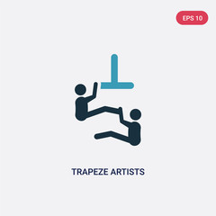 two color trapeze artists vector icon from animals concept. isolated blue trapeze artists vector sign symbol can be use for web, mobile and logo. eps 10