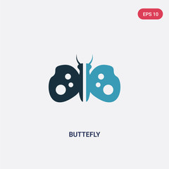 two color buttefly vector icon from animals concept. isolated blue buttefly vector sign symbol can be use for web, mobile and logo. eps 10
