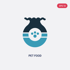 two color pet food vector icon from animals concept. isolated blue pet food vector sign symbol can be use for web, mobile and logo. eps 10