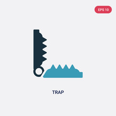 two color trap vector icon from animals concept. isolated blue trap vector sign symbol can be use for web, mobile and logo. eps 10