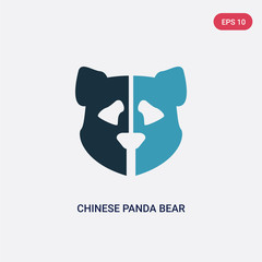 two color chinese panda bear vector icon from animals concept. isolated blue chinese panda bear vector sign symbol can be use for web, mobile and logo. eps 10