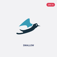 two color swallow vector icon from animals concept. isolated blue swallow vector sign symbol can be use for web, mobile and logo. eps 10