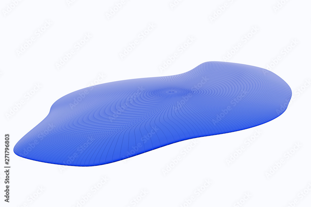 Poster 3d rendering of artificial blue puddle