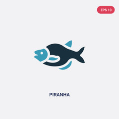 two color piranha vector icon from animals concept. isolated blue piranha vector sign symbol can be use for web, mobile and logo. eps 10
