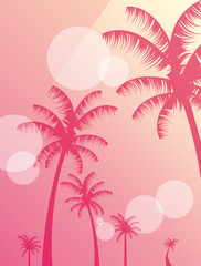 summer time banner foliage palm trees blurred background vector illustration cinco de mayo celebration