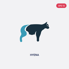 two color hyena vector icon from animals concept. isolated blue hyena vector sign symbol can be use for web, mobile and logo. eps 10