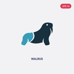 two color walrus vector icon from animals concept. isolated blue walrus vector sign symbol can be use for web, mobile and logo. eps 10