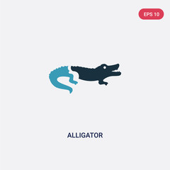 two color alligator vector icon from animals concept. isolated blue alligator vector sign symbol can be use for web, mobile and logo. eps 10