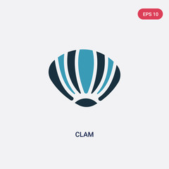 two color clam vector icon from animals concept. isolated blue clam vector sign symbol can be use for web, mobile and logo. eps 10