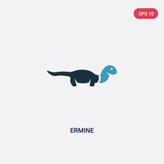 two color ermine vector icon from animals concept. isolated blue ermine vector sign symbol can be use for web, mobile and logo. eps 10