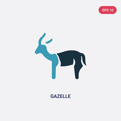 two color gazelle vector icon from animals concept. isolated blue gazelle vector sign symbol can be use for web, mobile and logo. eps 10