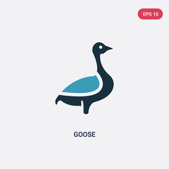 two color goose vector icon from animals concept. isolated blue goose vector sign symbol can be use for web, mobile and logo. eps 10