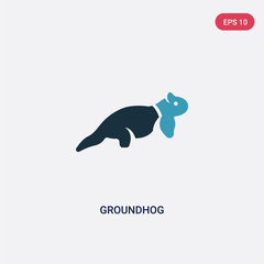 two color groundhog vector icon from animals concept. isolated blue groundhog vector sign symbol can be use for web, mobile and logo. eps 10