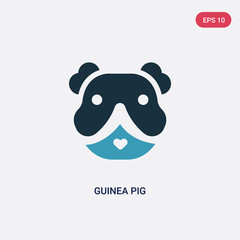 two color guinea pig vector icon from animals concept. isolated blue guinea pig vector sign symbol can be use for web, mobile and logo. eps 10