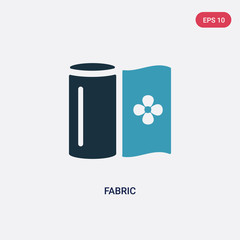two color fabric vector icon from sew concept. isolated blue fabric vector sign symbol can be use for web, mobile and logo. eps 10