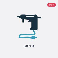 two color hot glue vector icon from sew concept. isolated blue hot glue vector sign symbol can be use for web, mobile and logo. eps 10