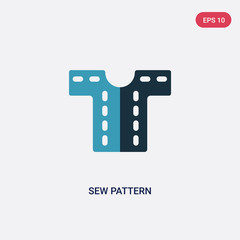 two color sew pattern vector icon from sew concept. isolated blue sew pattern vector sign symbol can be use for web, mobile and logo. eps 10