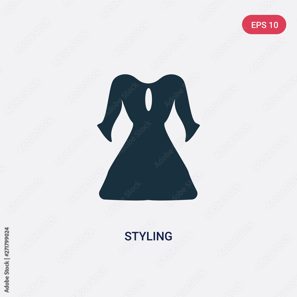 Poster two color styling vector icon from sew concept. isolated blue styling vector sign symbol can be use 